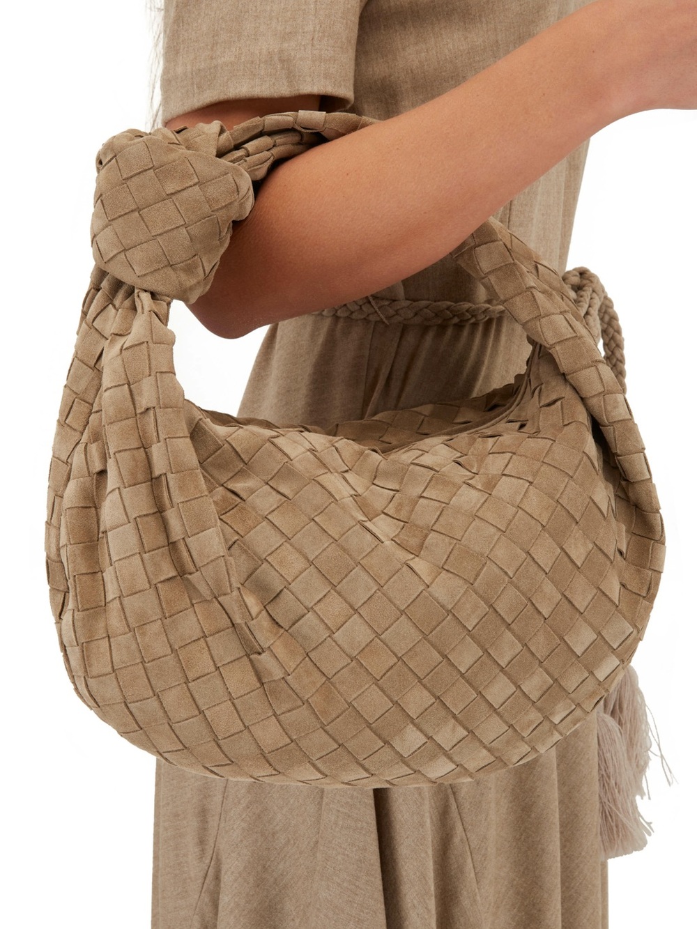 Bottega Veneta Suede Jodie in Tan